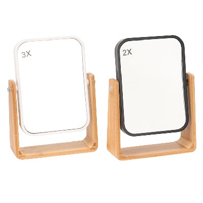 Wooden frame rotation adjustment mirror