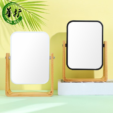 Wooden frame rotation adjustment mirror