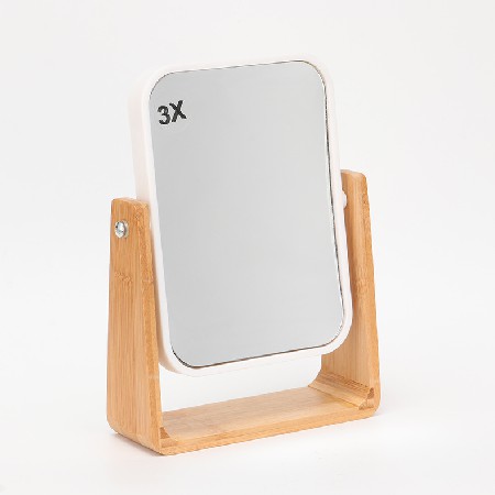 Wooden frame rotation adjustment mirror