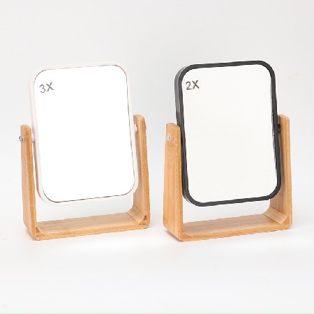 Wooden frame rotation adjustment mirror