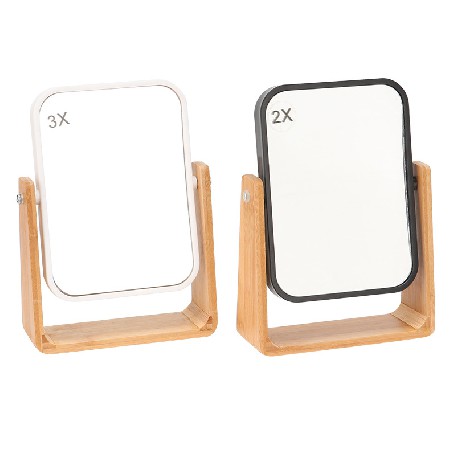 Wooden frame rotation adjustment mirror