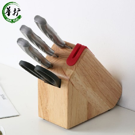 Wooden knife holder with sharpener