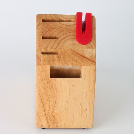 Wooden knife holder with sharpener