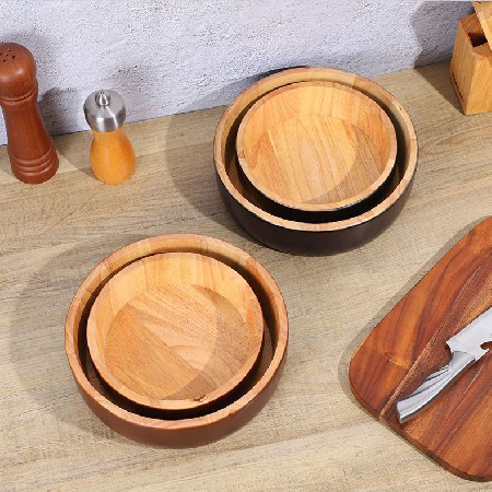 Rubber wooden bowl