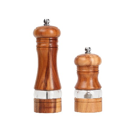 Acacia hand pepper grinding bottle