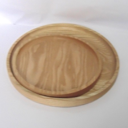 Solid wood round tray