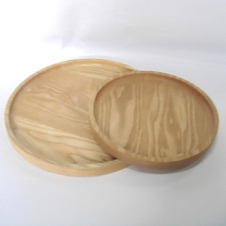 Solid wood round tray