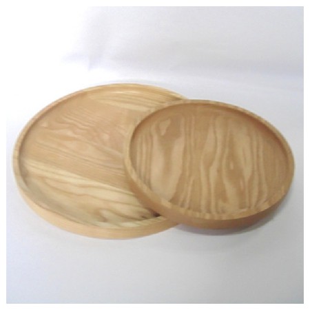 Solid wood round tray